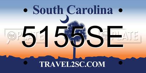 5155SE South Carolina License Plate
