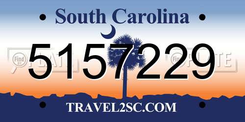 5157229 South Carolina License Plate