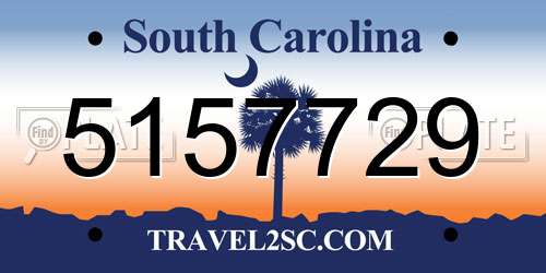 5157729 South Carolina License Plate