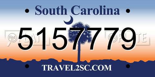 5157779 South Carolina License Plate