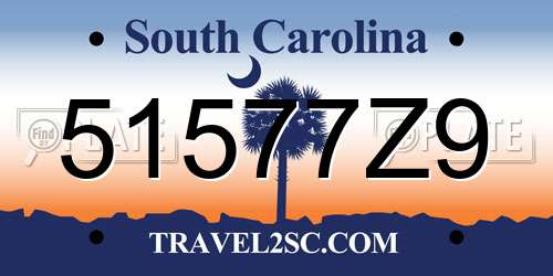 51577Z9 South Carolina License Plate