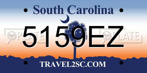5159EZ South Carolina License Plate
