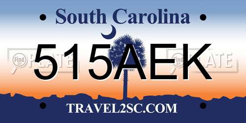 515AEK South Carolina License Plate