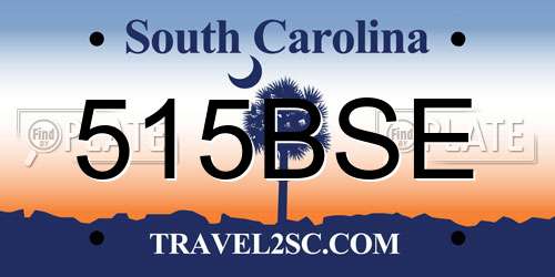 515BSE South Carolina License Plate