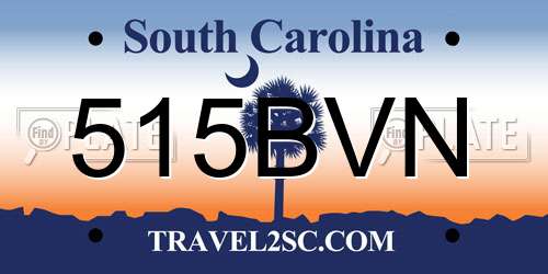 515BVN South Carolina License Plate
