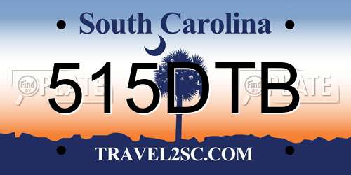 515DTB South Carolina License Plate
