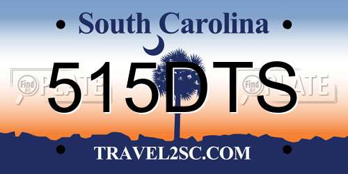 515DTS South Carolina License Plate