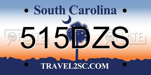 515DZS South Carolina License Plate