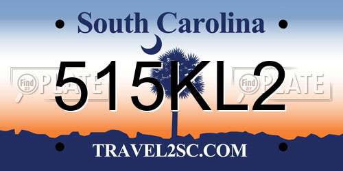 515KL2 South Carolina License Plate
