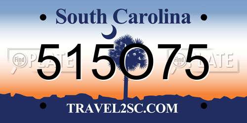 515O75 South Carolina License Plate