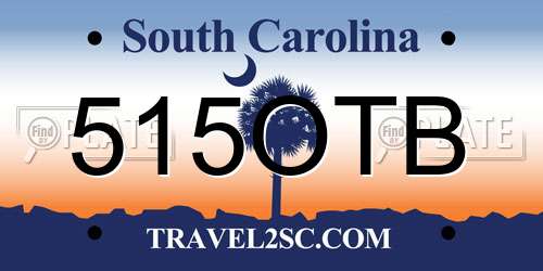 515OTB South Carolina License Plate