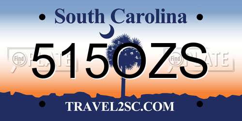 515OZS South Carolina License Plate