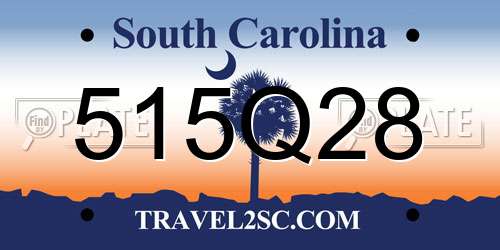 515Q28 South Carolina License Plate