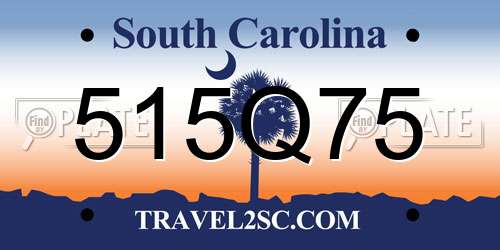 515Q75 South Carolina License Plate