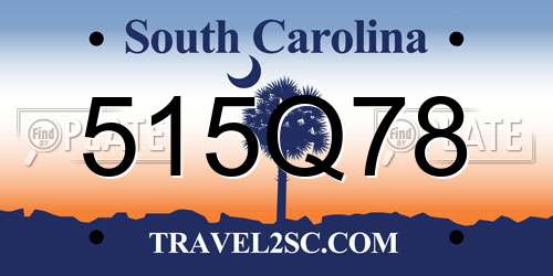 515Q78 South Carolina License Plate