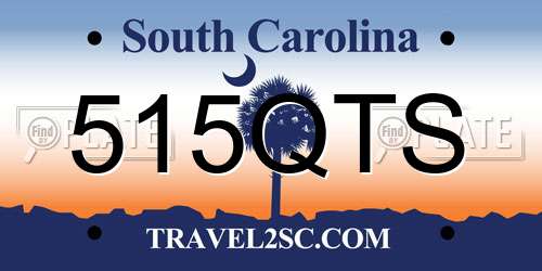 515QTS South Carolina License Plate