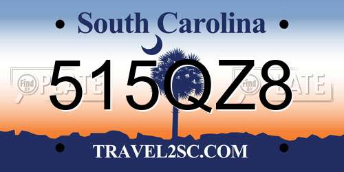 515QZ8 South Carolina License Plate
