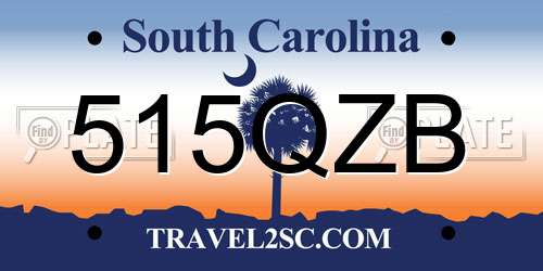 515QZB South Carolina License Plate
