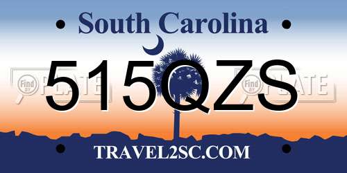 515QZS South Carolina License Plate