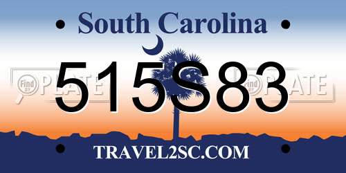 515S83 South Carolina License Plate