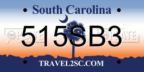 515SB3 South Carolina License Plate