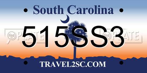 515SS3 South Carolina License Plate