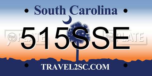 515SSE South Carolina License Plate