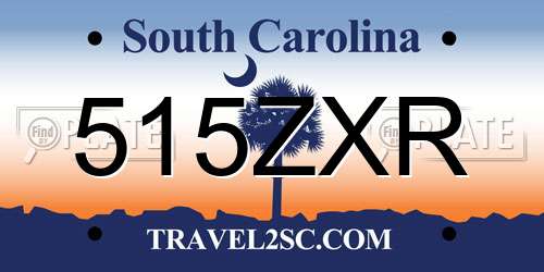 515ZXR South Carolina License Plate