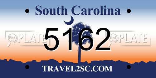 5162 South Carolina License Plate