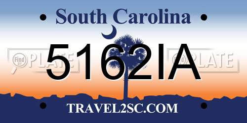 5162IA South Carolina License Plate