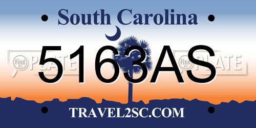 5163AS South Carolina License Plate