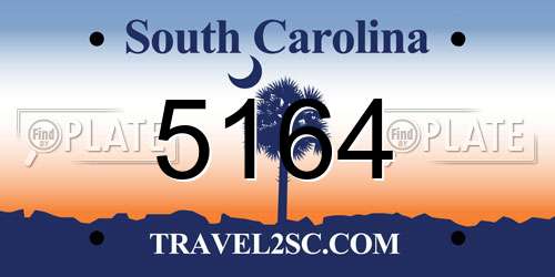 5164 South Carolina License Plate