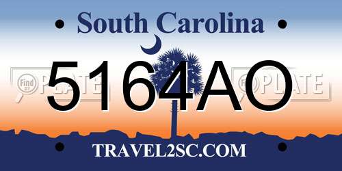 5164AO South Carolina License Plate
