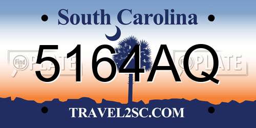5164AQ South Carolina License Plate