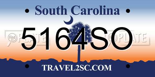 5164SO South Carolina License Plate