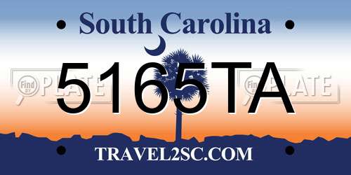 5165TA South Carolina License Plate