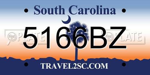 5166BZ South Carolina License Plate