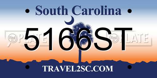 5166ST South Carolina License Plate