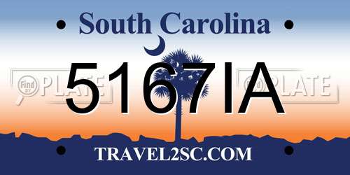 5167IA South Carolina License Plate
