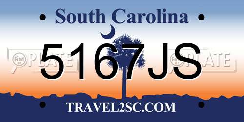 5167JS South Carolina License Plate