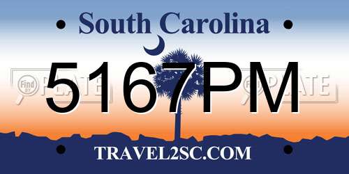5167PM South Carolina License Plate