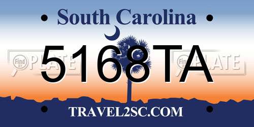 5168TA South Carolina License Plate
