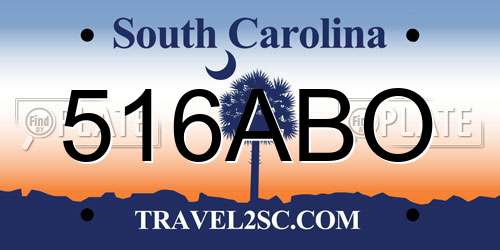 516ABO South Carolina License Plate