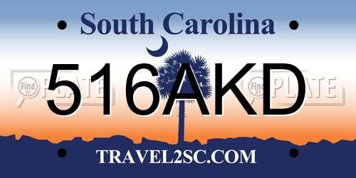 516AKD South Carolina License Plate