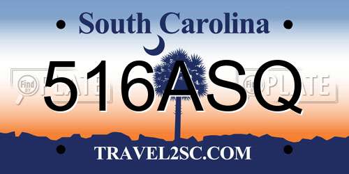 516ASQ South Carolina License Plate