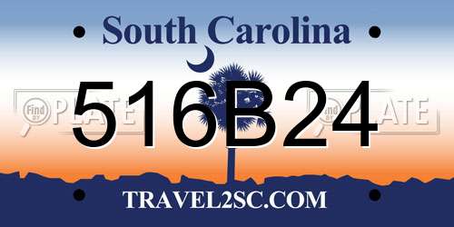 516B24 South Carolina License Plate