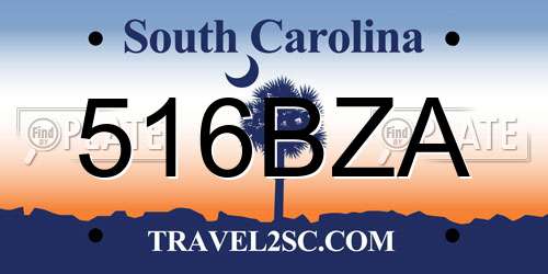 516BZA South Carolina License Plate