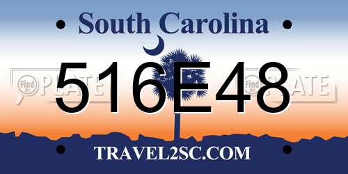 516E48 South Carolina License Plate
