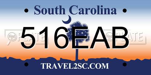 516EAB South Carolina License Plate