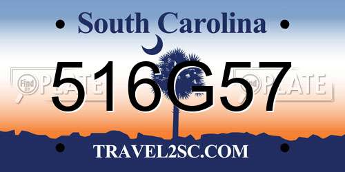 516G57 South Carolina License Plate